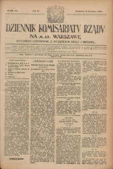 Dziennik Komisarjatu Rządu na M. St. Warszawę.R.3, № 210 (19 września 1922) = № 542