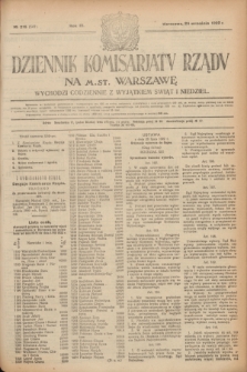 Dziennik Komisarjatu Rządu na M. St. Warszawę.R.3, № 215 (25 września 1922) = № 547