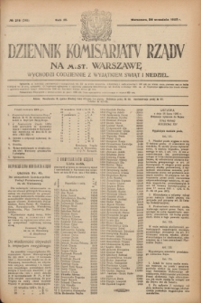 Dziennik Komisarjatu Rządu na M. St. Warszawę.R.3, № 216 (26 września 1922) = № 548
