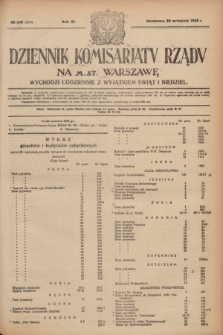 Dziennik Komisarjatu Rządu na M. St. Warszawę.R.3, № 218 (28 września 1922) = № 550