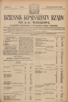 Dziennik Komisarjatu Rządu na M. St. Warszawę.R.3, № 219 (29 września 1922) = № 551