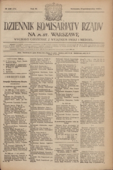 Dziennik Komisarjatu Rządu na M. St. Warszawę.R.3, № 238 (21 października 1922) = № 570