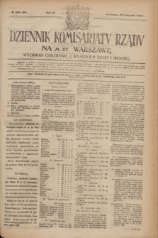 Dziennik Komisarjatu Rządu na M. St. Warszawę.R.3, № 254 (10 listopada 1922) = № 586