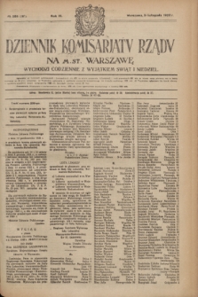 Dziennik Komisarjatu Rządu na M. St. Warszawę.R.3, № 255 (11 listopada 1922) = № 587