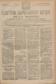 Dziennik Komisarjatu Rządu na M. St. Warszawę.R.3, № 260 (17 listopada 1922) = № 592