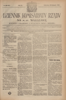 Dziennik Komisarjatu Rządu na M. St. Warszawę.R.3, № 269 (28 listopada 1922) = № 601