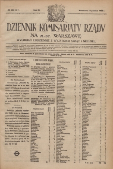 Dziennik Komisarjatu Rządu na M. St. Warszawę.R.3, № 285 (18 grudnia 1922) = № 617