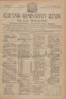Dziennik Komisarjatu Rządu na M. St. Warszawę.R.3, № 289 (22 grudnia 1922) = № 621