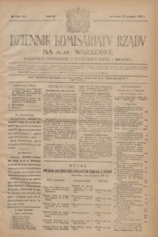 Dziennik Komisarjatu Rządu na M. St. Warszawę.R.3, № 290 (27 grudnia 1922) = № 622