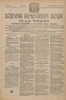 Dziennik Komisarjatu Rządu na M. St. Warszawę.R.4, № 6 (9 stycznia 1923) = № 631