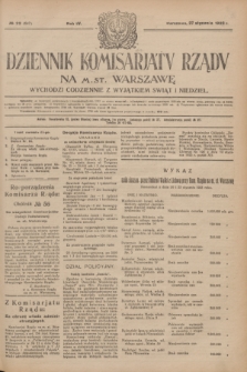Dziennik Komisarjatu Rządu na M. St. Warszawę.R.4, № 22 (27 stycznia 1923) = № 647