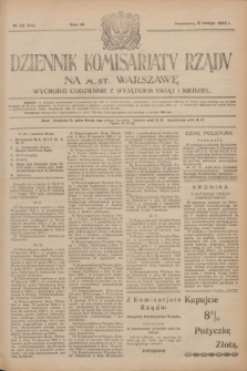 Dziennik Komisarjatu Rządu na M. St. Warszawę.R.4, № 29 (6 lutego 1923) = № 654