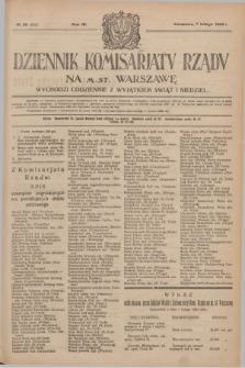 Dziennik Komisarjatu Rządu na M. St. Warszawę.R.4, № 30 (7 lutego 1923) = № 655