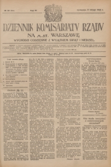 Dziennik Komisarjatu Rządu na M. St. Warszawę.R.4, № 39 (17 lutego 1923) = № 664
