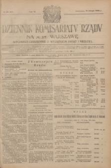 Dziennik Komisarjatu Rządu na M. St. Warszawę.R.4, № 40 (19 lutego 1923) = № 665