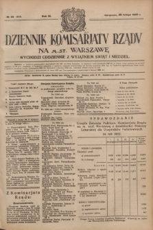 Dziennik Komisarjatu Rządu na M. St. Warszawę.R.4, № 48 (28 lutego 1923) = № 673