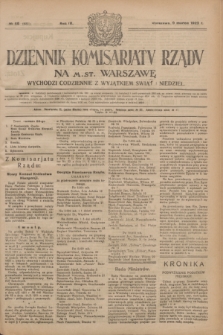 Dziennik Komisarjatu Rządu na M. St. Warszawę.R.4, № 56 (9 marca 1923) = № 681