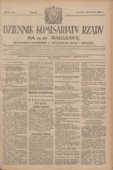 Dziennik Komisarjatu Rządu na M. St. Warszawę.R.4, № 65 (20 marca 1923) = № 690