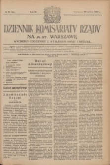 Dziennik Komisarjatu Rządu na M. St. Warszawę.R.4, № 73 (29 marca 1923) = № 698
