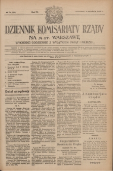 Dziennik Komisarjatu Rządu na M. St. Warszawę.R.4, № 74 (3 kwietnia 1923) = № 699