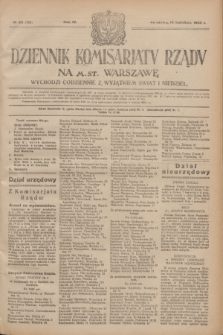 Dziennik Komisarjatu Rządu na M. St. Warszawę.R.4, № 83 (14 kwietnia 1923) = № 708