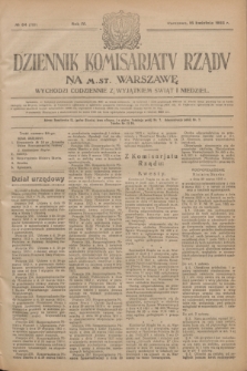 Dziennik Komisarjatu Rządu na M. St. Warszawę.R.4, № 84 (16 kwietnia 1923) = № 709
