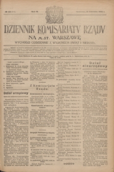 Dziennik Komisarjatu Rządu na M. St. Warszawę.R.4, № 86 (18 kwietnia 1923) = № 711
