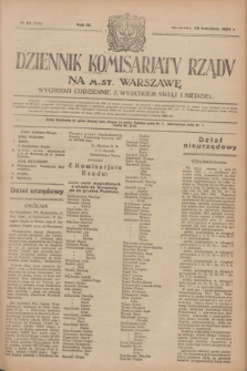 Dziennik Komisarjatu Rządu na M. St. Warszawę.R.4, № 93 (26 kwietnia 1923) = № 713