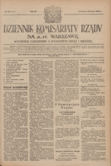 Dziennik Komisarjatu Rządu na M. St. Warszawę.R.4, № 106 (15 maja 1923) = № 731