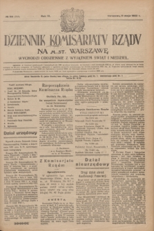 Dziennik Komisarjatu Rządu na M. St. Warszawę.R.4, № 110 (19 maja 1923) = № 735