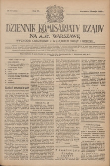 Dziennik Komisarjatu Rządu na M. St. Warszawę.R.4, № 117 (29 maja 1923) = № 742