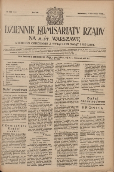 Dziennik Komisarjatu Rządu na M. St. Warszawę.R.4, № 130 (14 czerwca 1923) = № 754