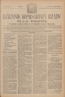Dziennik Komisarjatu Rządu na M. St. Warszawę.R.4, № 145 (3 lipca 1923) = № 769