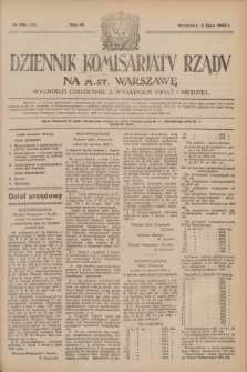 Dziennik Komisarjatu Rządu na M. St. Warszawę.R.4, № 146 (4 lipca 1923) = № 770