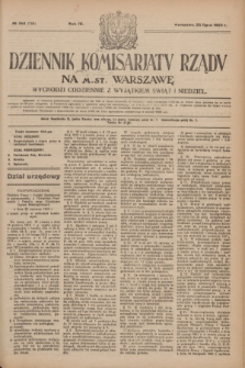 Dziennik Komisarjatu Rządu na M. St. Warszawę.R.4, № 164 (25 lipca 1923) = № 788