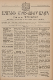 Dziennik Komisarjatu Rządu na M. St. Warszawę.R.4, № 172 (3 sierpnia 1923) = № 796
