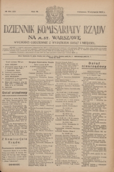 Dziennik Komisarjatu Rządu na M. St. Warszawę.R.4, № 184 (18 sierpnia 1923) = № 808