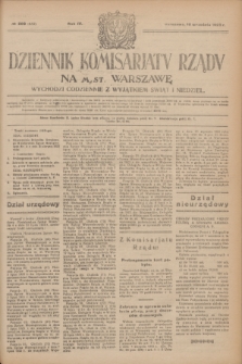 Dziennik Komisarjatu Rządu na M. St. Warszawę.R.4, № 209 (18 września 1923) = № 833