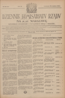 Dziennik Komisarjatu Rządu na M. St. Warszawę.R.4, № 219 (29 września 1923) = № 843