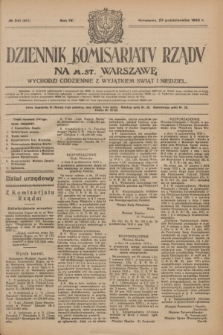 Dziennik Komisarjatu Rządu na M. St. Warszawę.R.4, № 241 (25 października 1923) = № 865