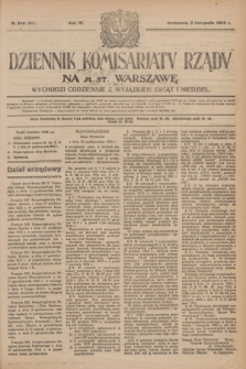 Dziennik Komisarjatu Rządu na M. St. Warszawę.R.4, № 248 (3 listopada 1923) = № 872