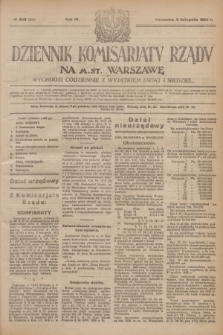 Dziennik Komisarjatu Rządu na M. St. Warszawę.R.4, № 249 (5 listopada 1923) = № 873