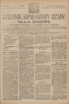 Dziennik Komisarjatu Rządu na M. St. Warszawę.R.4, № 254 (10 listopada 1923) = № 878