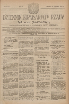 Dziennik Komisarjatu Rządu na M. St. Warszawę.R.4, № 257 (14 listopada 1923) = № 881