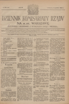 Dziennik Komisarjatu Rządu na M. St. Warszawę.R.4, № 273 (3 grudnia 1923) = № 897