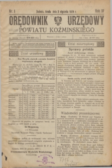Orędownik Urzędowy Powiatu Koźmińskiego. R.37, nr 1 (2 stycznia 1924)