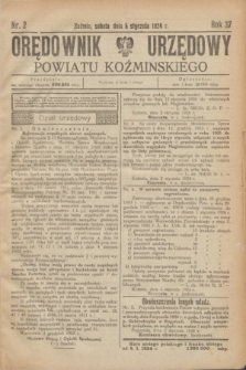 Orędownik Urzędowy Powiatu Koźmińskiego. R.37, nr 2 (5 stycznia 1924)