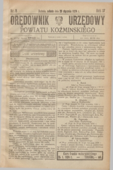 Orędownik Urzędowy Powiatu Koźmińskiego. R.37, nr 8 (26 stycznia 1924)