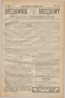 Orędownik Urzędowy Powiatu Koźmińskiego. R.37, nr 29 (9 kwietnia 1924)