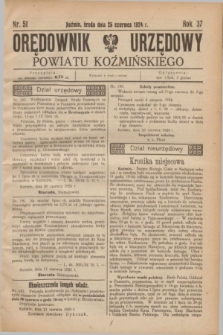 Orędownik Urzędowy Powiatu Koźmińskiego. R.37, nr 51 (25 czerwca 1924)